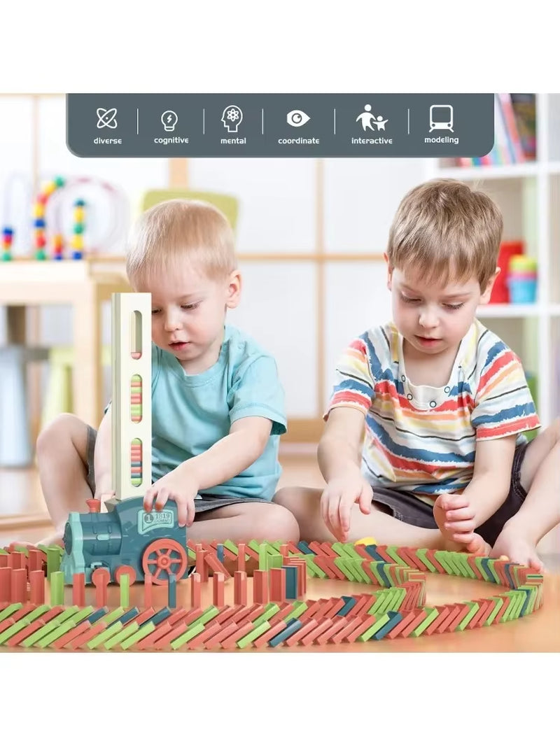 Domino Train Toy Kids Games: Automatic Dominoes Building Set Rally - Toys for 3 Year Old Boys