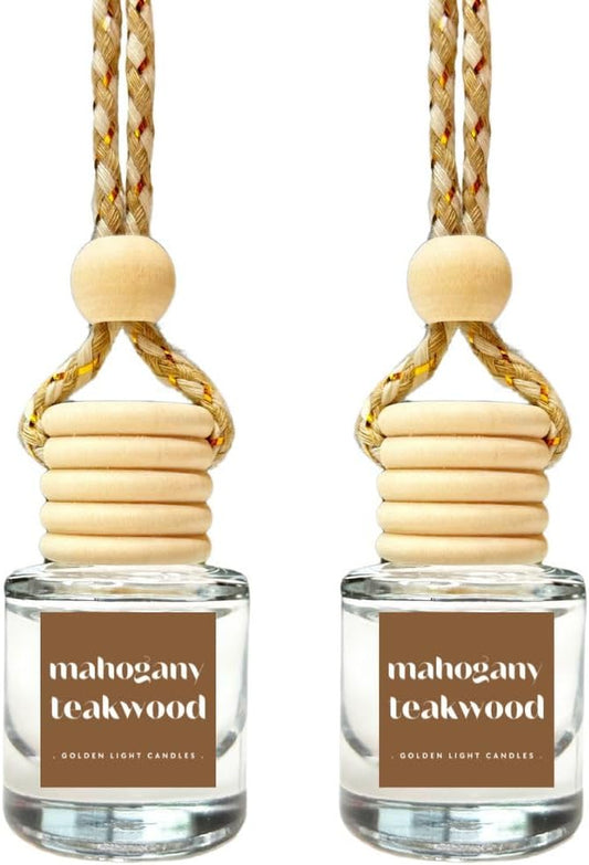 Car Air Freshener Set (2-Pack) | Mahogany Teakwood Scent | Elegant Car Fragrance Oil Diffuser | Ideal for Both Men and Women | Made in the USA | Save 33% on Purchases of 2 or More