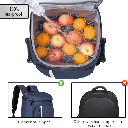 Backpack Cooler Leakproof Insulated Waterproof Backpack Cooler Bag, Lightweight Soft Beach Cooler Backpack for Men Women to Work Lunch Picnics Camping Hiking, 30 Cans