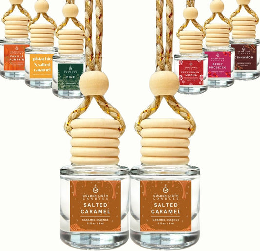 Car Air Freshener Set (2-Pack) | Salted Caramel Scent | Stylish Car Fragrance Oil Diffuser | Unisex Car Fresheners | Holiday Edition | Made in USA | Save 33% on Purchases of 2 or More