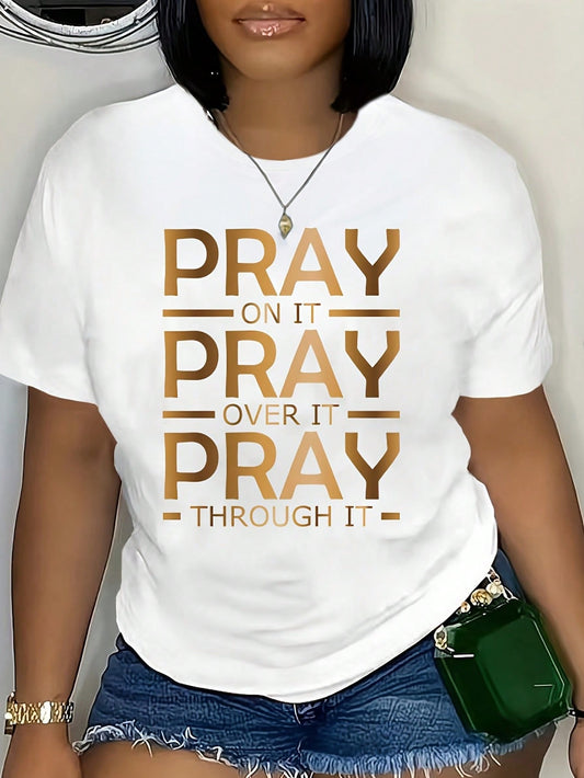 INAWLY Women'S Simple Graphic Print Short Sleeve round Neck Tee Graphic Tees Women Tops