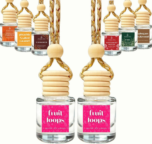 Car Air Freshener Hanging Set (Pack of 2) | Fruit Loops Scent | Stylish Car Fragrance Oil Diffuser | Air Freshener for Vehicles | Ideal for Both Women and Men | Made in the USA | Save 33% on Purchases of 2 or More