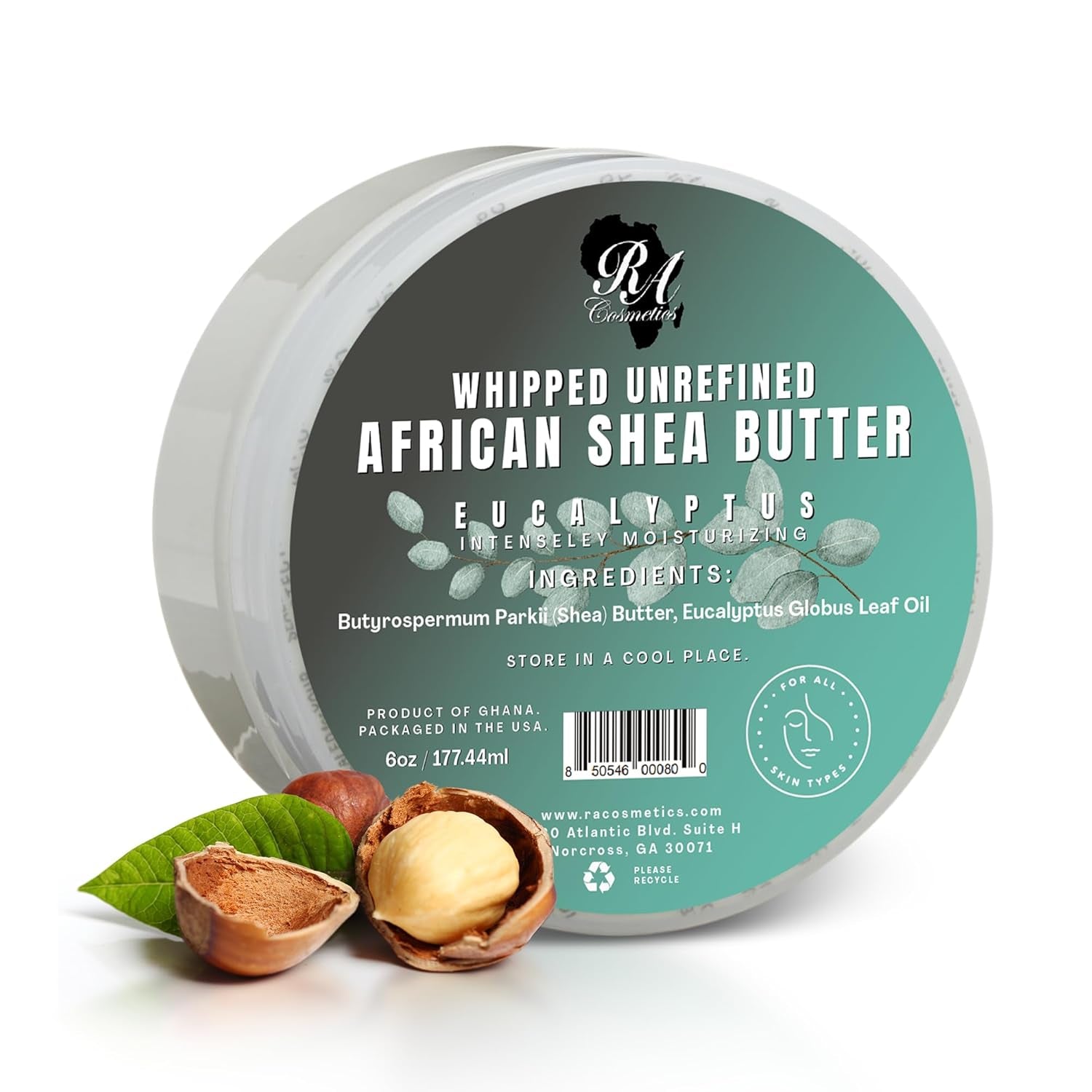 - 100% Natural Whipped Moisturizing African Shea Butter 6 Oz Unscented Ultimate Skin Moisturizer