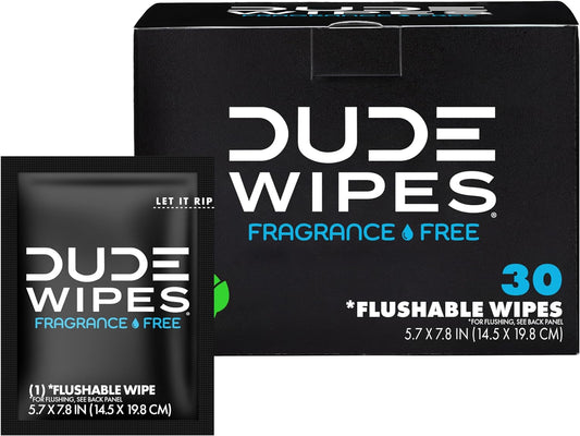 - On-The-Go Flushable Wipes - 1 Pack, 30 Wipes - Unscented Extra-Large Individually Wrapped Adult Wet Wipes - Vitamin E & Aloe - Septic and Sewer Safe