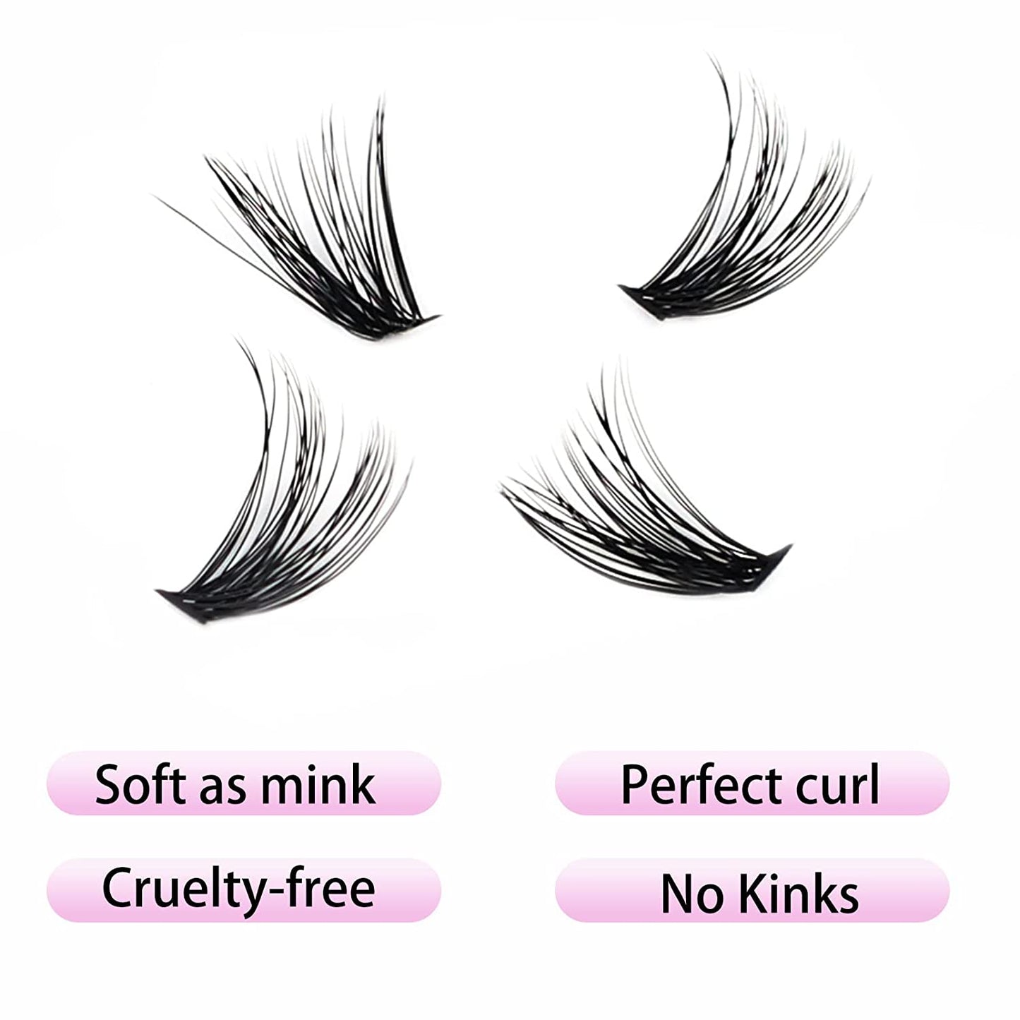 Cluster Lashes 240Pcs 40D DIY Eyelash Extension D Curl Long Individual Lashes Mixed Tray Faux Mink Lash Clusters Extensions 0.07 0.10 Black (40D-0.07D-9-16Mm)