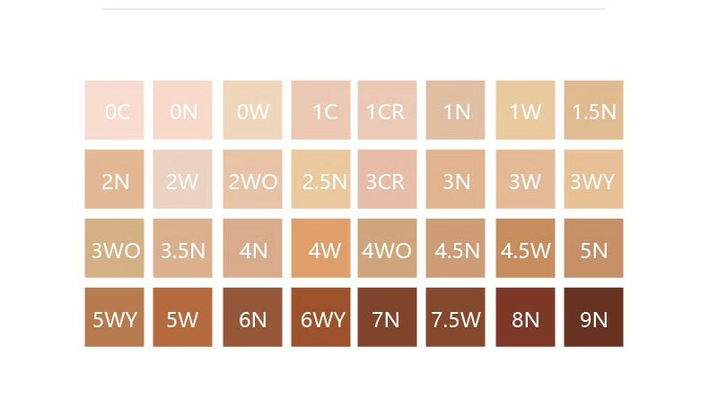 Color swatch chart with various shades of brown and beige.