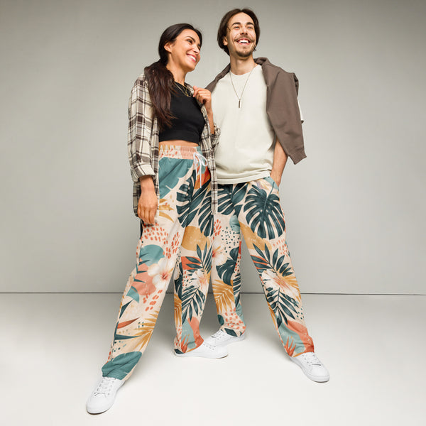 Wide-leg athletic joggers