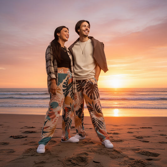 Wide-leg athletic joggers