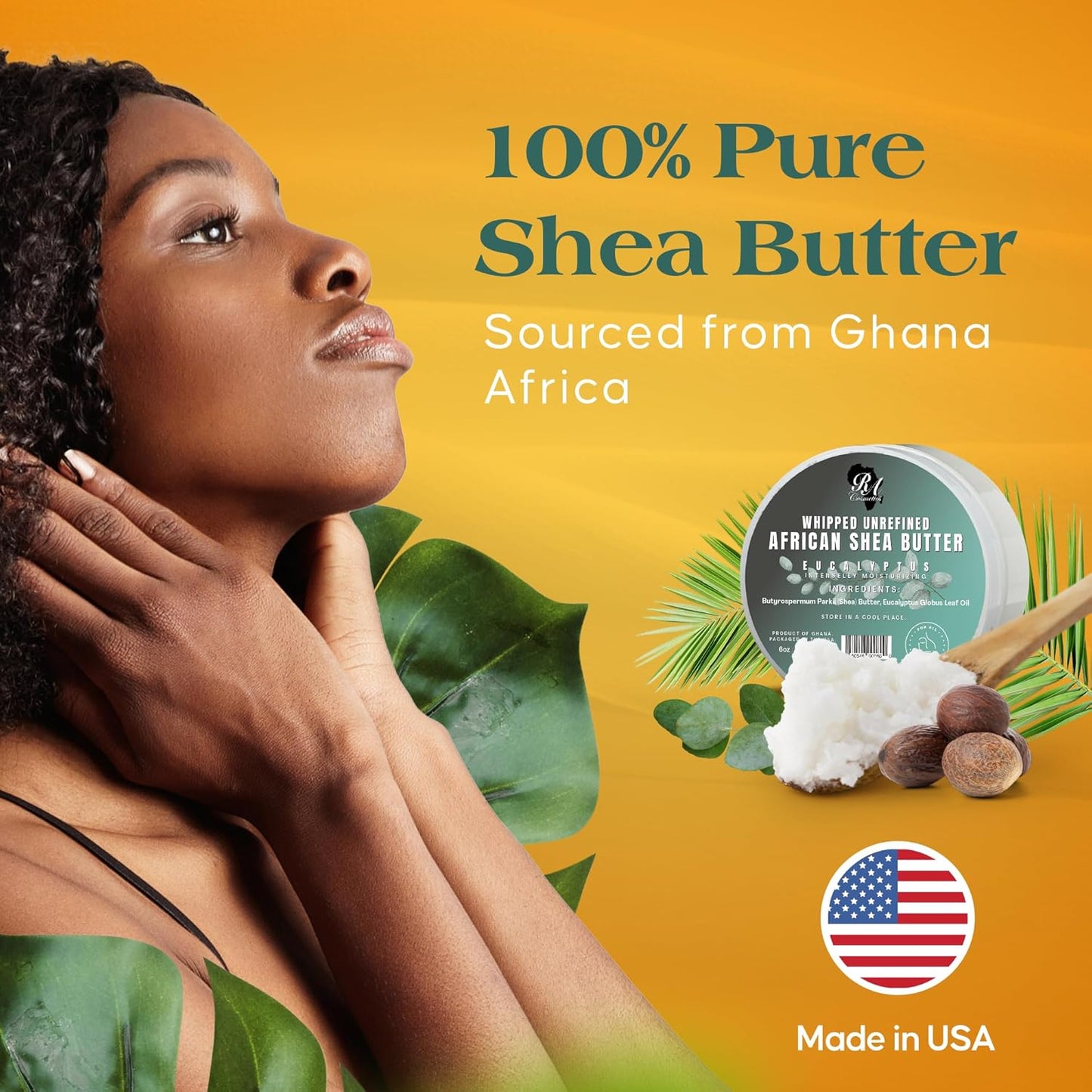 - 100% Natural Whipped Moisturizing African Shea Butter 6 Oz Unscented Ultimate Skin Moisturizer