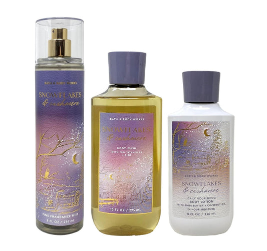 - Snowflakes & Cashmere - Daily Trio - Gift Set - Shower Gel, Fine Fragrance Mist and Body Lotion – (Packaging Varies)