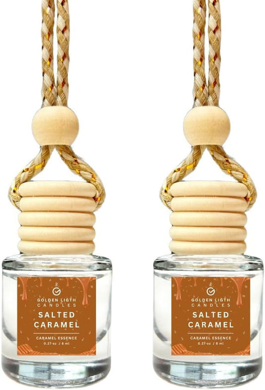 Car Air Freshener Set (2-Pack) | Salted Caramel Scent | Stylish Car Fragrance Oil Diffuser | Unisex Car Fresheners | Holiday Edition | Made in USA | Save 33% on Purchases of 2 or More