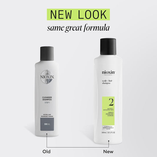 System 2 Scalp + Hair Thickening Shampoo for Natural Hair with Progressed Thinning Boost Hair Density with Niacinamide & Biotin