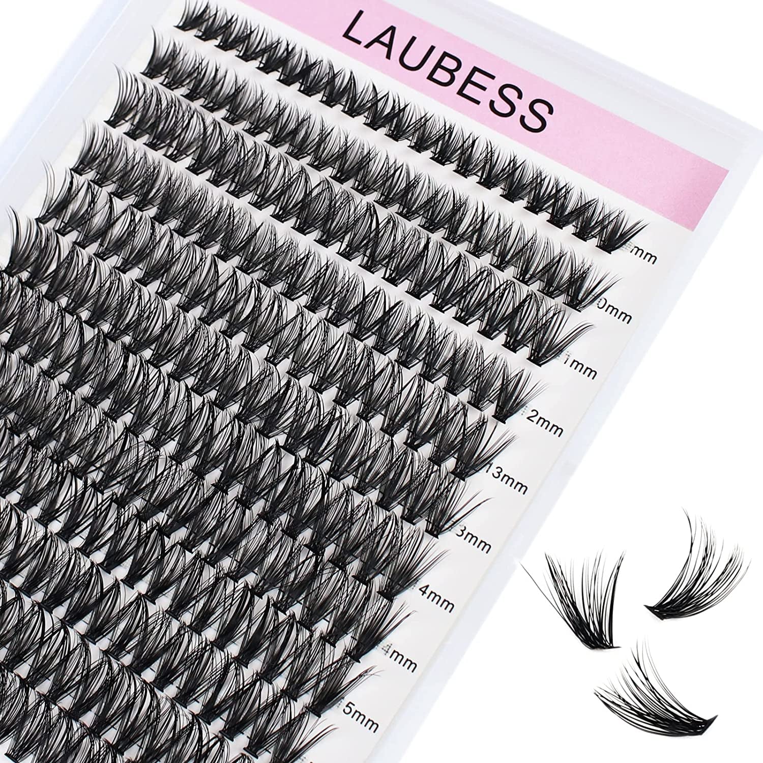 Cluster Lashes 240Pcs 40D DIY Eyelash Extension D Curl Long Individual Lashes Mixed Tray Faux Mink Lash Clusters Extensions 0.07 0.10 Black (40D-0.07D-9-16Mm)