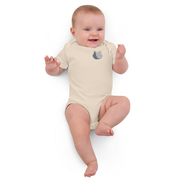 CalmCaressASMR Organic Cotton Embroidered Baby Bodysuit